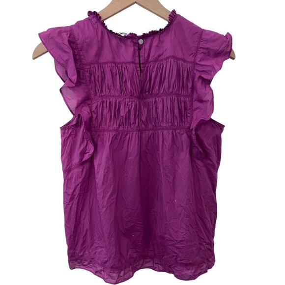 Rails Filomena blouse purple flutter Sleeve Ruffle Lace Berry Size Small - Picture 4 of 9